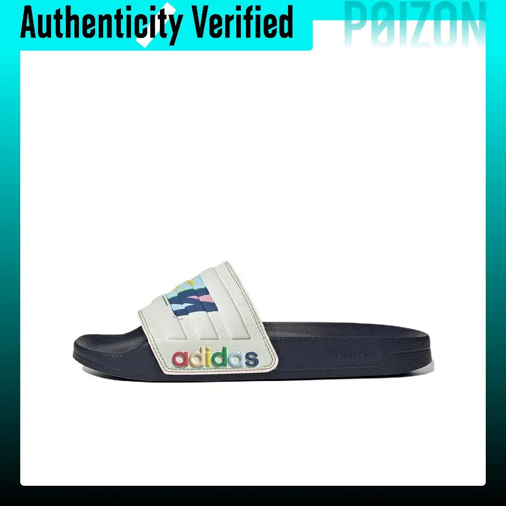 Adidas Neo Leather Patchwork Slide Slippers Unisex White HQ3654