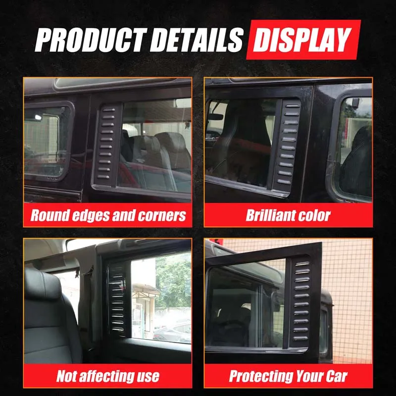 

For Land Rover Defender 110 2004-2018 Aluminum Alloy Rear Window Protection Panel Louver Style Trim Car Interior Accessories