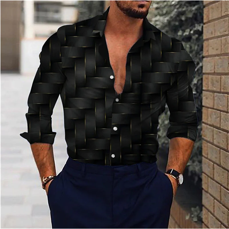 2024 Men's Shirt Pattern 3D Printed Outdoor Street Long Sleeve Button Lapel Clothing Fashion Designer Casual Breathable 6XL