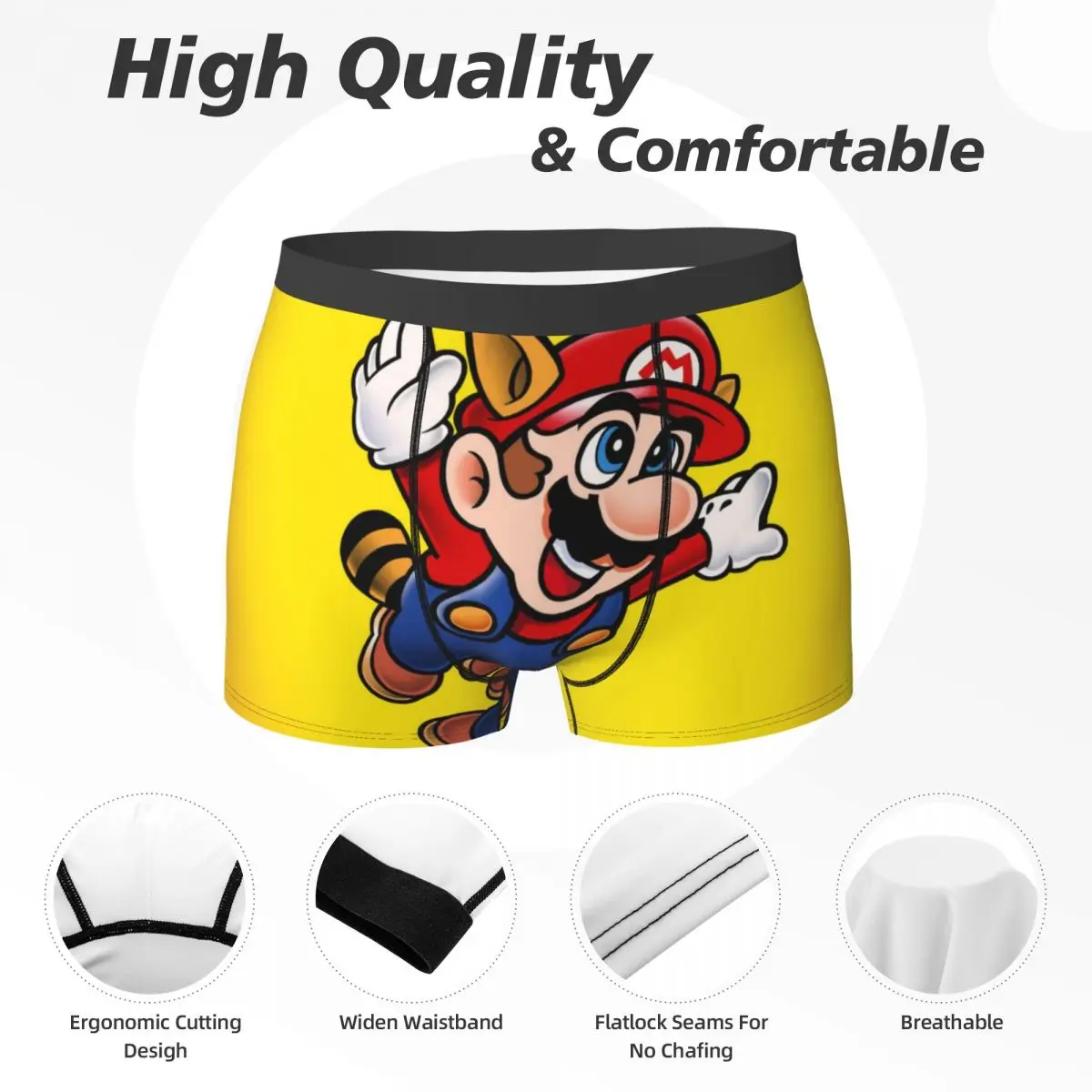 Boxer Underpants Shorts Super-Mario 3 Panties Men Breathable Underwear for Homme Man Boyfriend Gifts