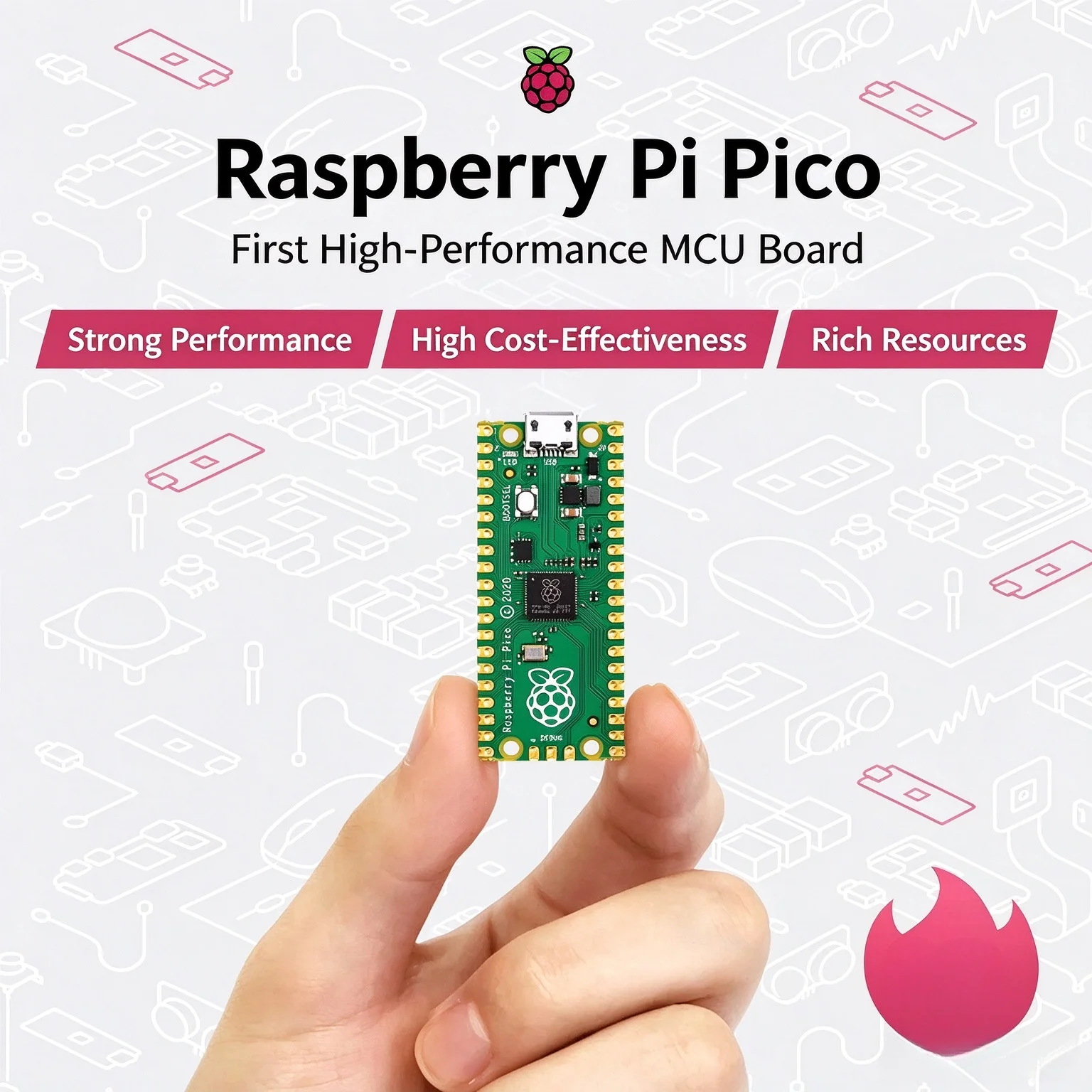 RP2040 Chip Raspberry Pi Pico Microcontroller Development Board Kit Seeed