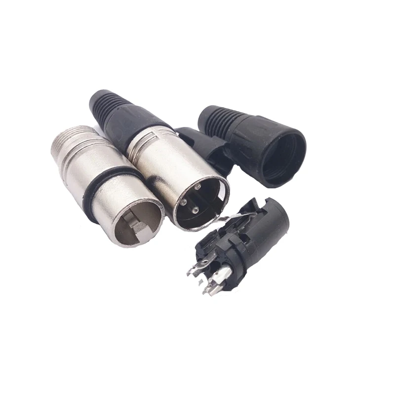 

Black Cap Nickel Plated 3pin 4pin Male And Female XLR Connector Audio Plug Microphone Mixing Console Wiring Head Power Adapter