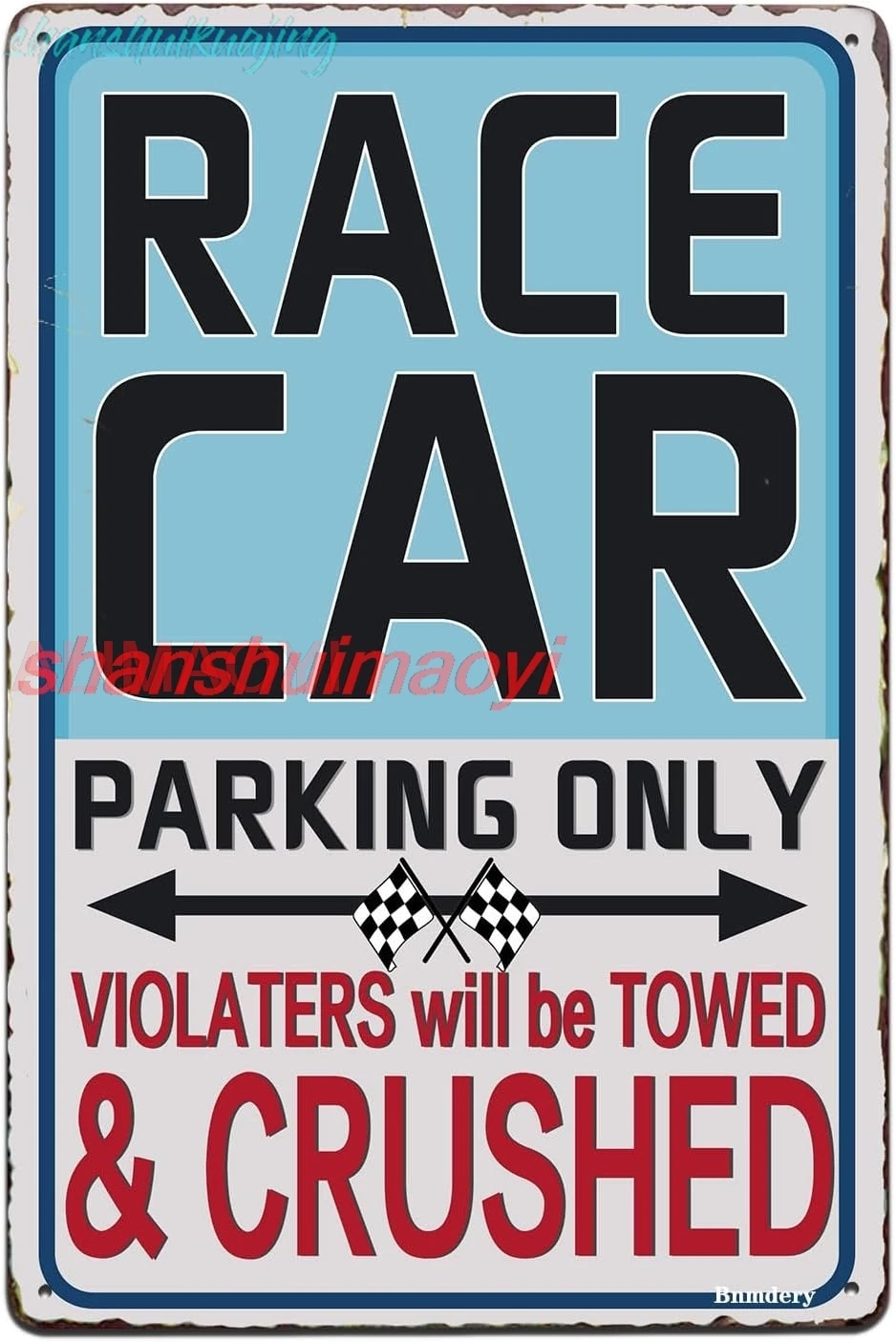 Metal Sign Race Car Parking Only Vintage Rustic Decor Bar Street Cafe Club Road Lane Wall Decoration Outdoor Retro Warning  sign