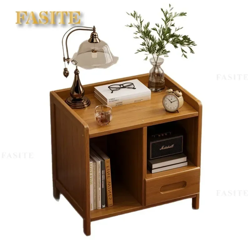 For Small Bedroom Simple Bedside Table with Storage Rack and Drawer Finish Compact Nightstand Side Cabinet for Rental Room