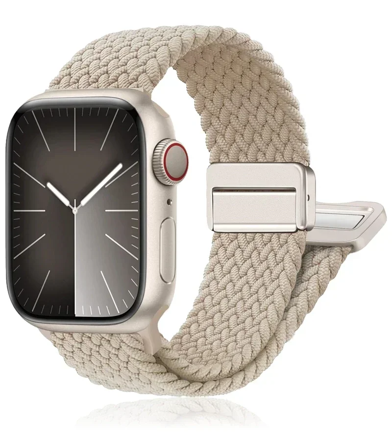 Geflochtene Schleife Magnetschnalle Band für Apple Watch Armband 45 mm 42 46 mm Ultra 2 49 mm 44 mm 41/40 mm Armband Serie 10 9 7 SE 6 8 5 4