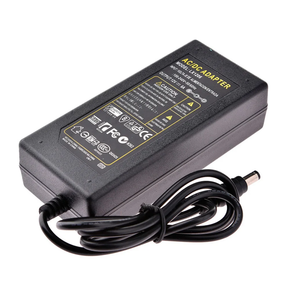 Transformador de alimentação LED para WS2801, WS2812B, SK6812, DC5V, 12V, 1A, 2A, 3A, 6A, 8A, 10A