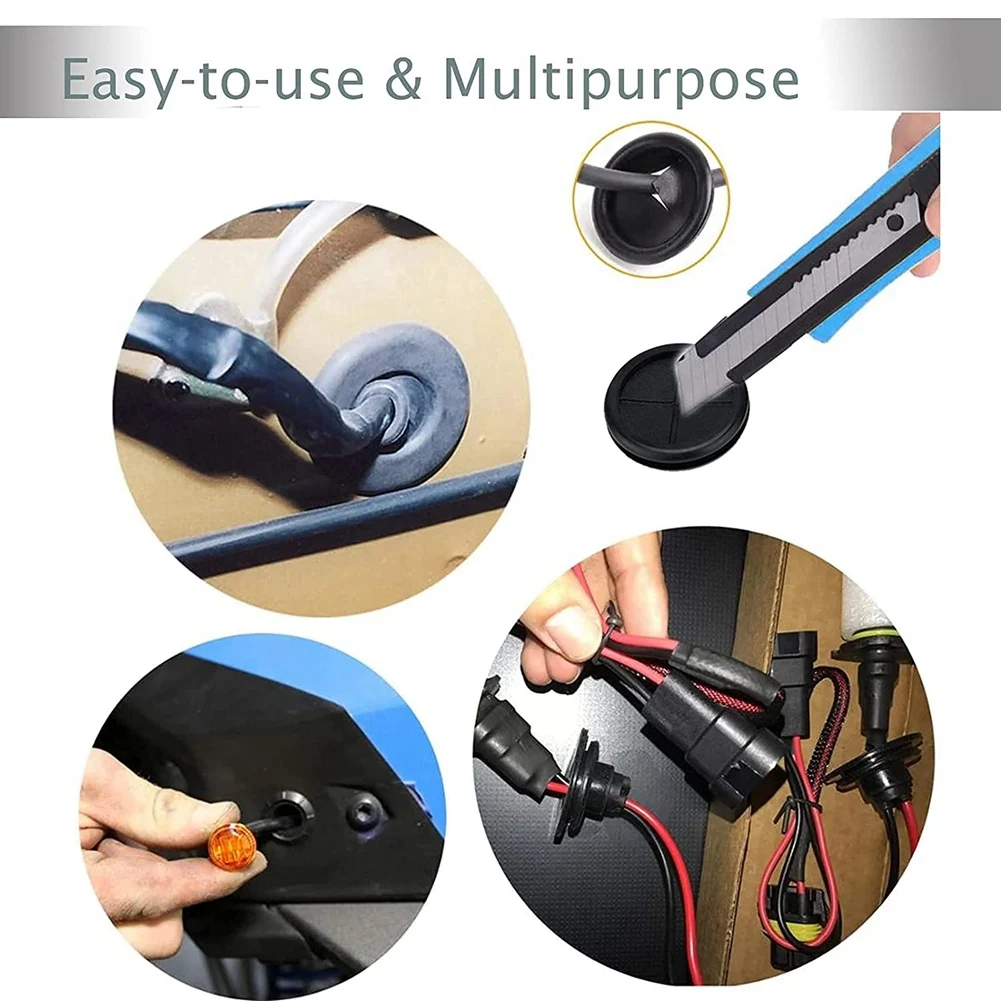 COFA-Kit de ojales de goma, juntas redondas para cables eléctricos, protección de cables, orificio de cortafuegos, juego de tapones de goma sintética