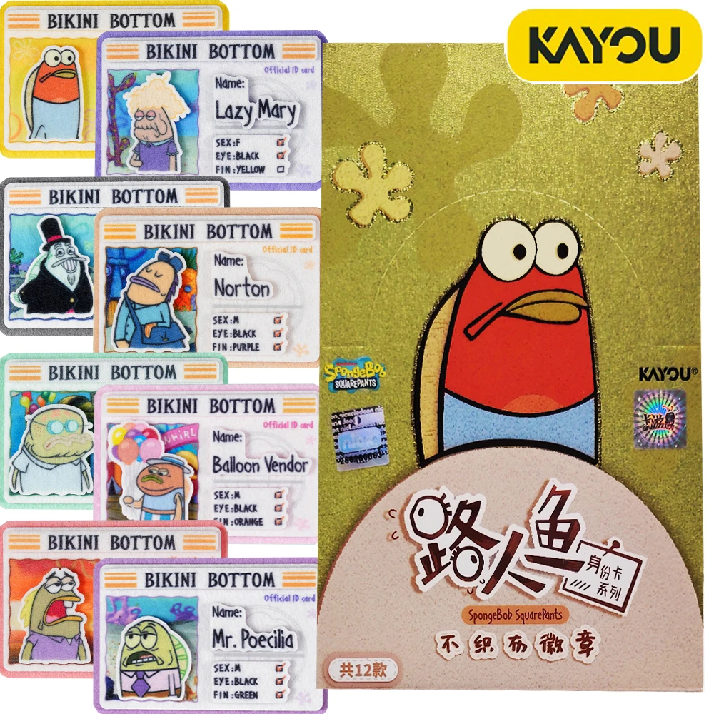 

Genuine Kayou SpongeBob SquarePants Non-woven Fabric Badge Collection Cartoon Cute Animation Peripheral Fun Pendant Xmas Gifts