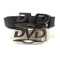 Unisex Nostalgic DVD Buckle Belt - White Black Jeans Decoration Waistband for Men & Women Perfect for Daily Wear & Party Outfits - Image 5