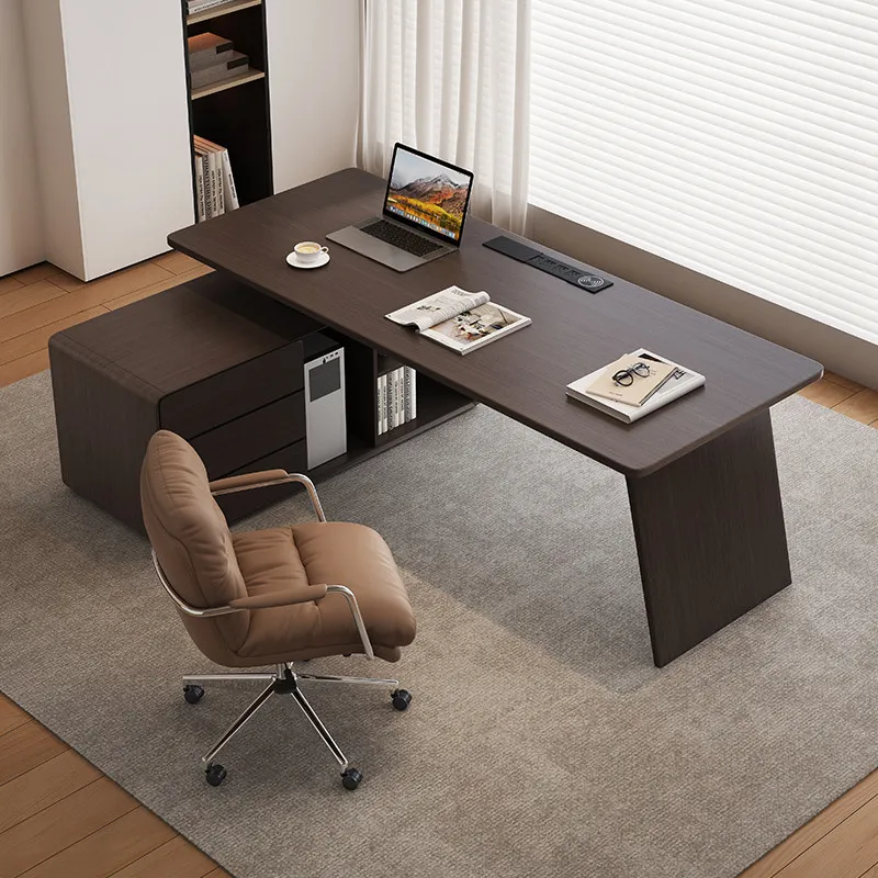 

Strong Asthetic Executive Desk Brown Leg Support Large Luxury Office Desks Drawers Modern Mesa De Escritorio Office Furniture
