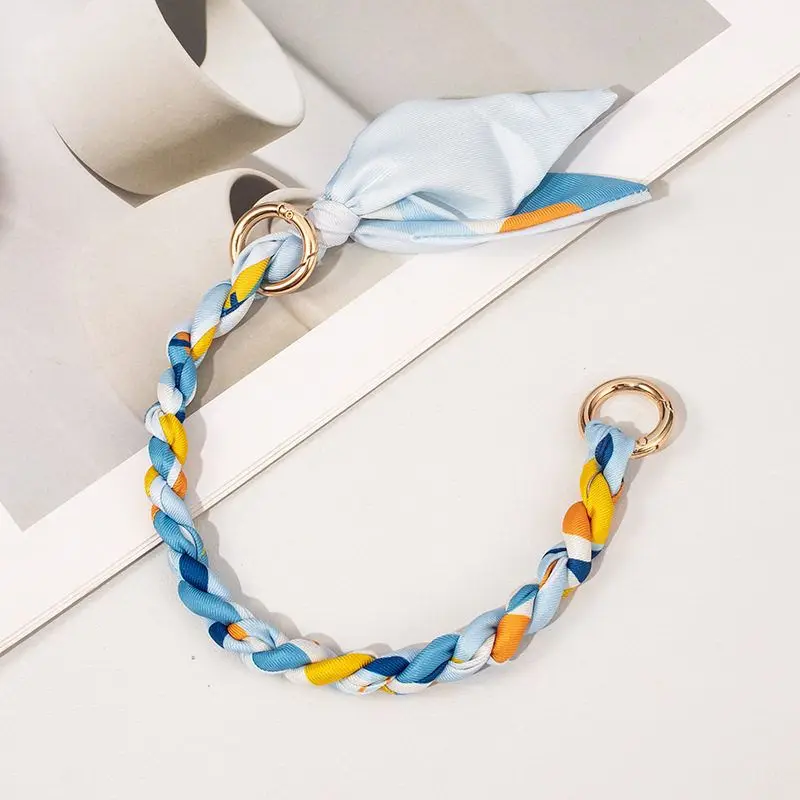 Decorative Chain Link Handbag Strap Women's Bag Handle Accessories Single Purchase Shoulder Strap Silk Scarf Woven Replacemen...