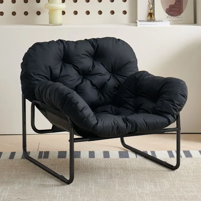 Living Room Balcony Sofa Chair (Nordic Style) – Wrought Iron, Single-Seat, Solid-Color for Small Apartment Lunch Breaks