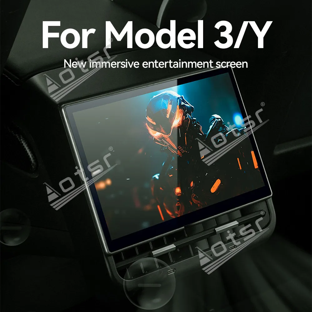 The Car Accessories of 4+64GB 8.66 Inch infotainment For Model 3/Y New immersive entertainment screen AC Conditioning Wireless