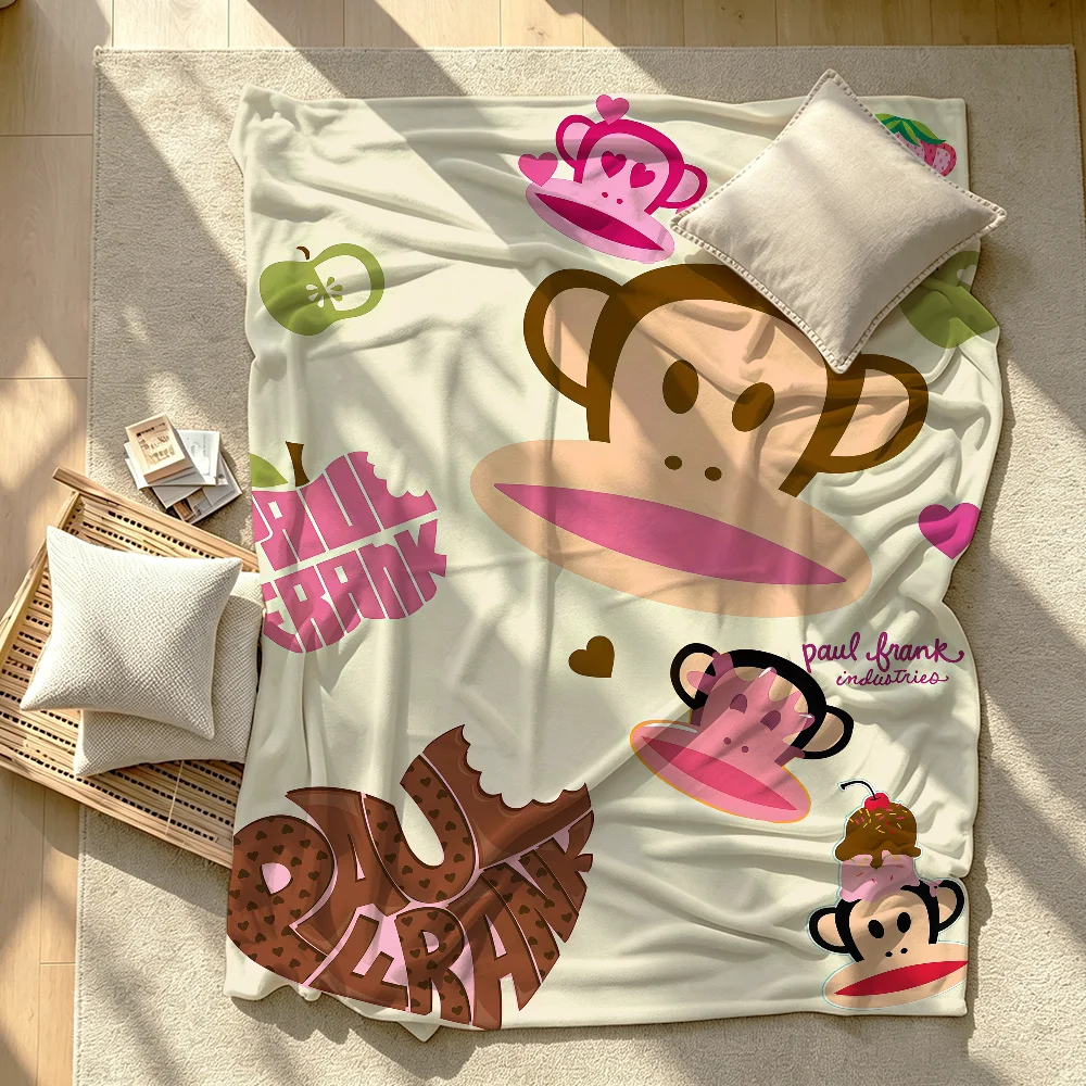 Retro Music Monkey P-Paul F-Frank Blanket Soft Warm And Thick Perfect For Bedroom Living Room Bed Sofa Camping Picnic Office