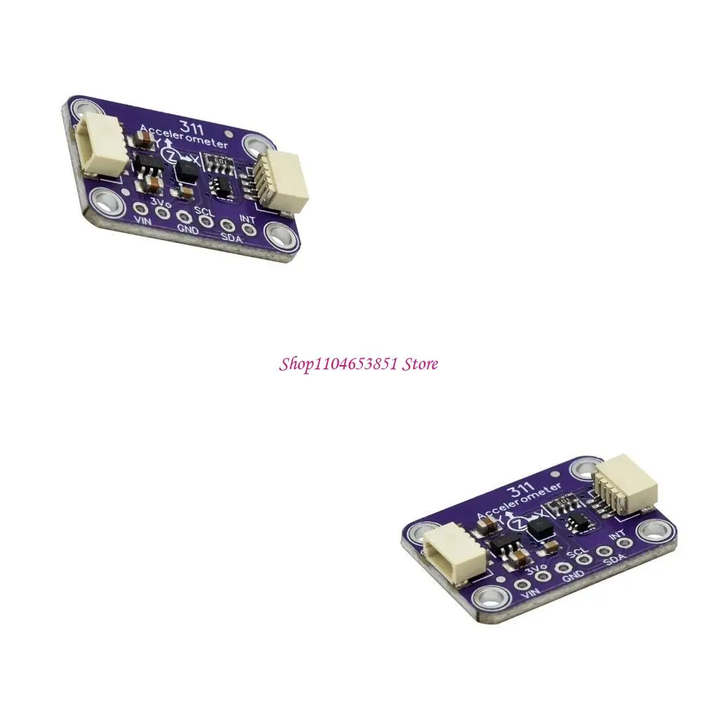 Triaxial Accelerometer Module MSA311 I2C 14-Bit Acceleration Board with Selectable 2G 4G 8G 16G Ranges for Robotics Drones