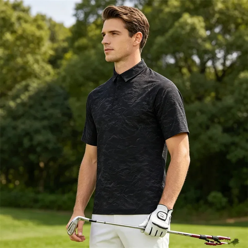 Summer Golf Wear Men 2026 New Authentic Golf Short Sleeve Fashion Business Casual Tee Korean Golf Clothing Men Polo Shirt