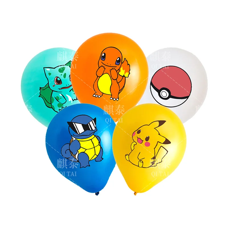 3/6/18 قطعة 12 بوصة بوكيمون بيكاتشو كارتون ، مجموعة بالونات اللاتكس ، لحفلات مهرجان الصبي والفتيات ، استحمام الطفل ، زينة الحفلات