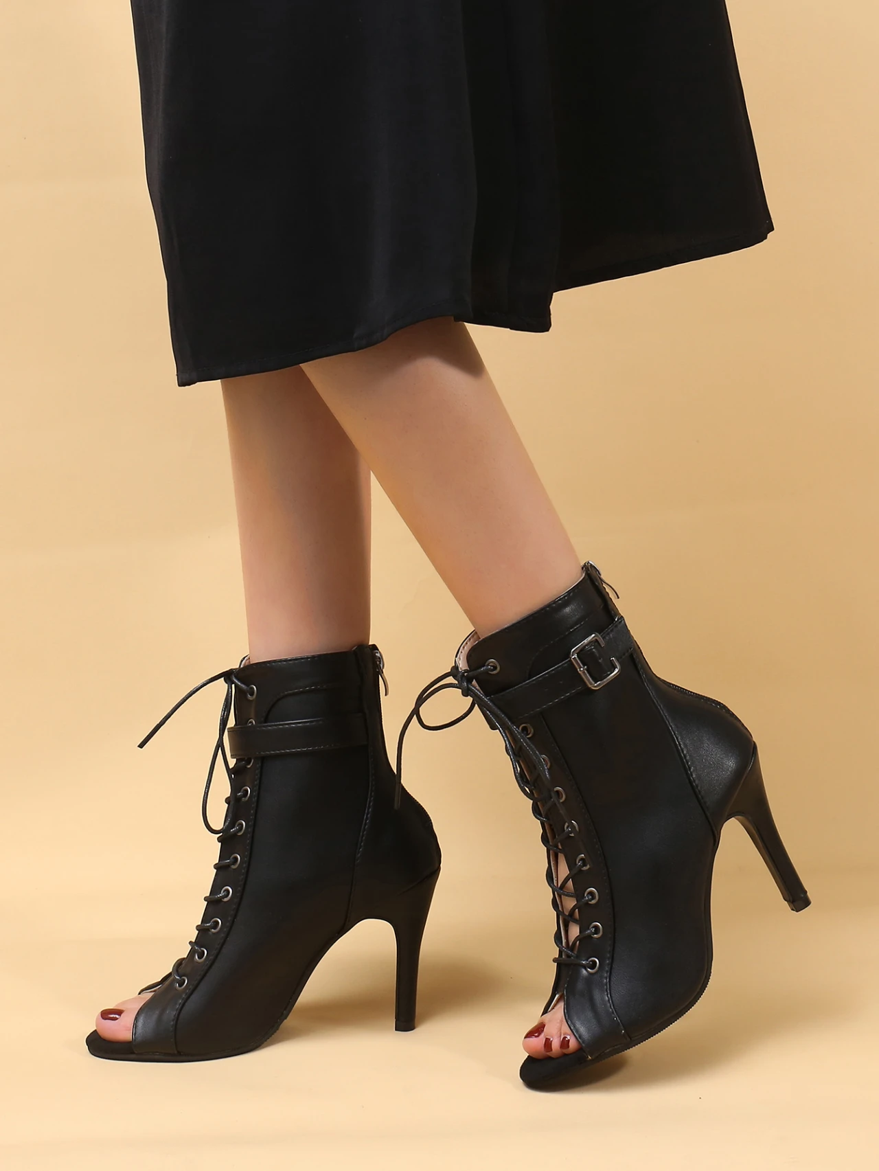 New Women Fabric Cross Strap Sexy High Heel Boots Summer Autumn Cross-tied Party Stripper Ladies Shoes Lace-up Sandals