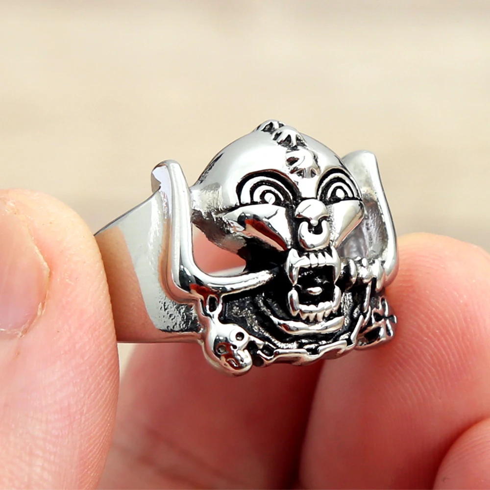 

Vintage Ethnic Style Skull Biker Rings Mens Stainless Steel Rock Punk Gothic Skull Ring Fashion Jewelry Gift Dropshipping