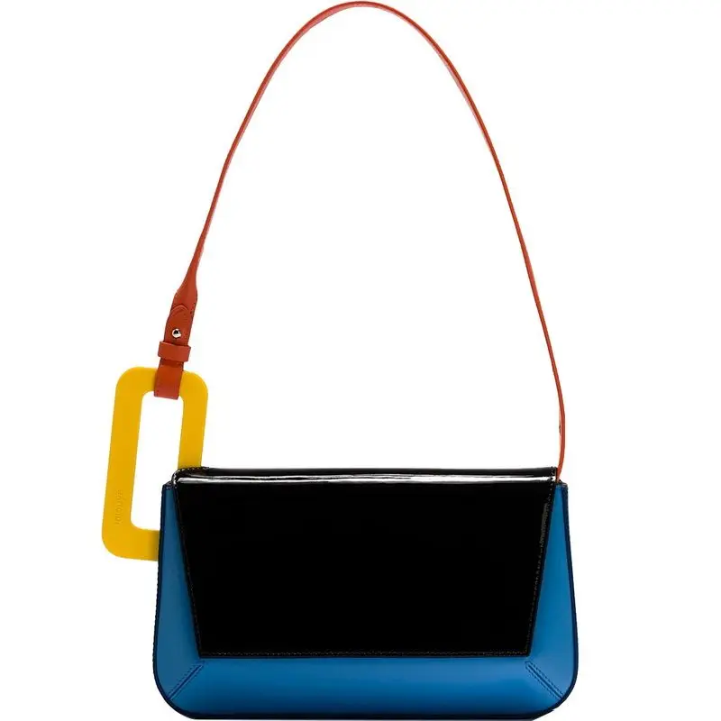 Xiuya-Bolso de hombro Vintage para mujer, Cartera de diseñador Trendyol, de cuero, informal, de retales, color sólido, 2022