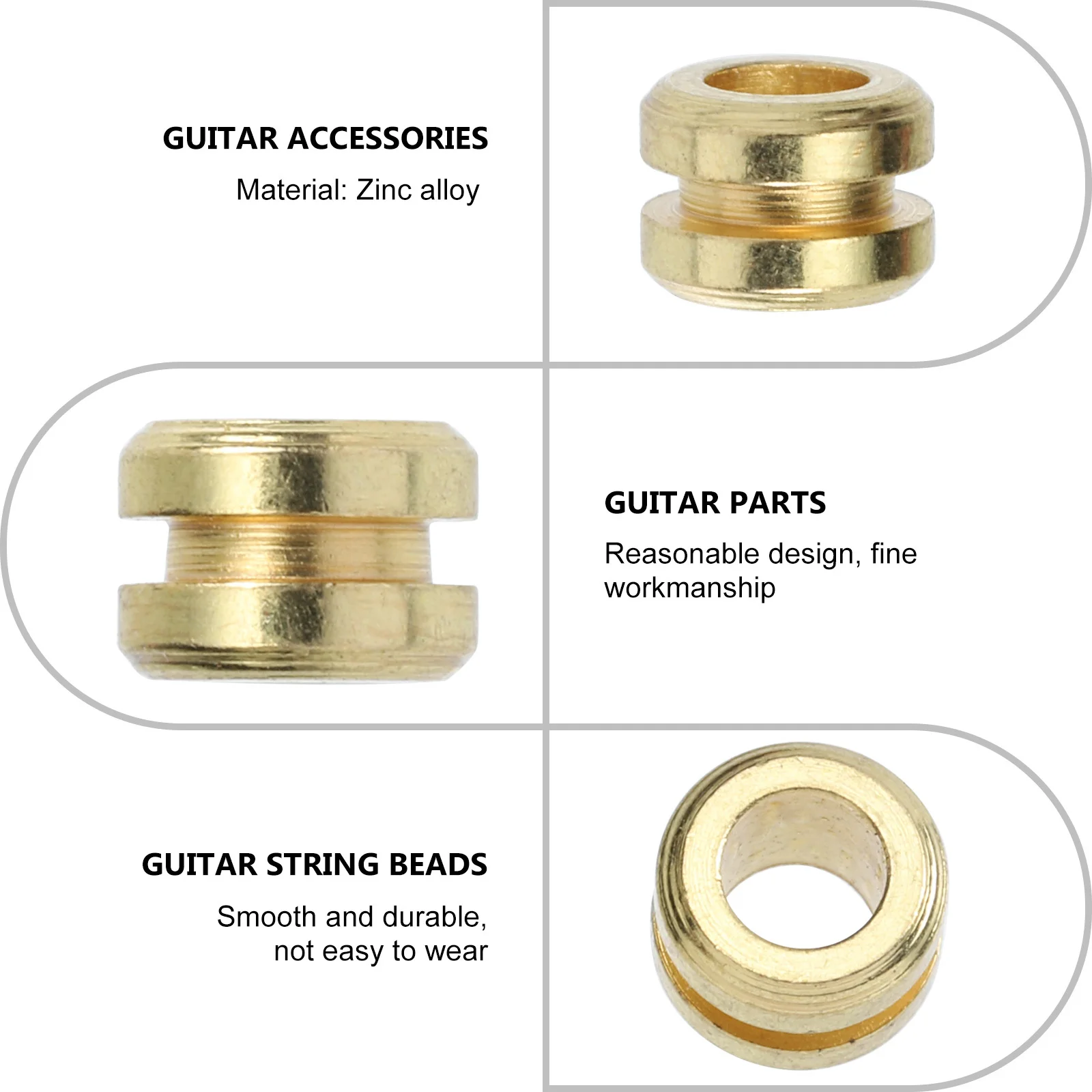 

10Pcs Replacement String Beads Strong Zinc Alloy Material for Guitar String Fixing Folk Guitar Essential Accessory