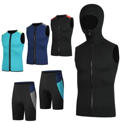 3mm Neoprene Skin Diving Vest & Shorts Sleeveless Wetsuit Men Sailing Tank Top Surfing Drifting Snorkeling Swimsuit