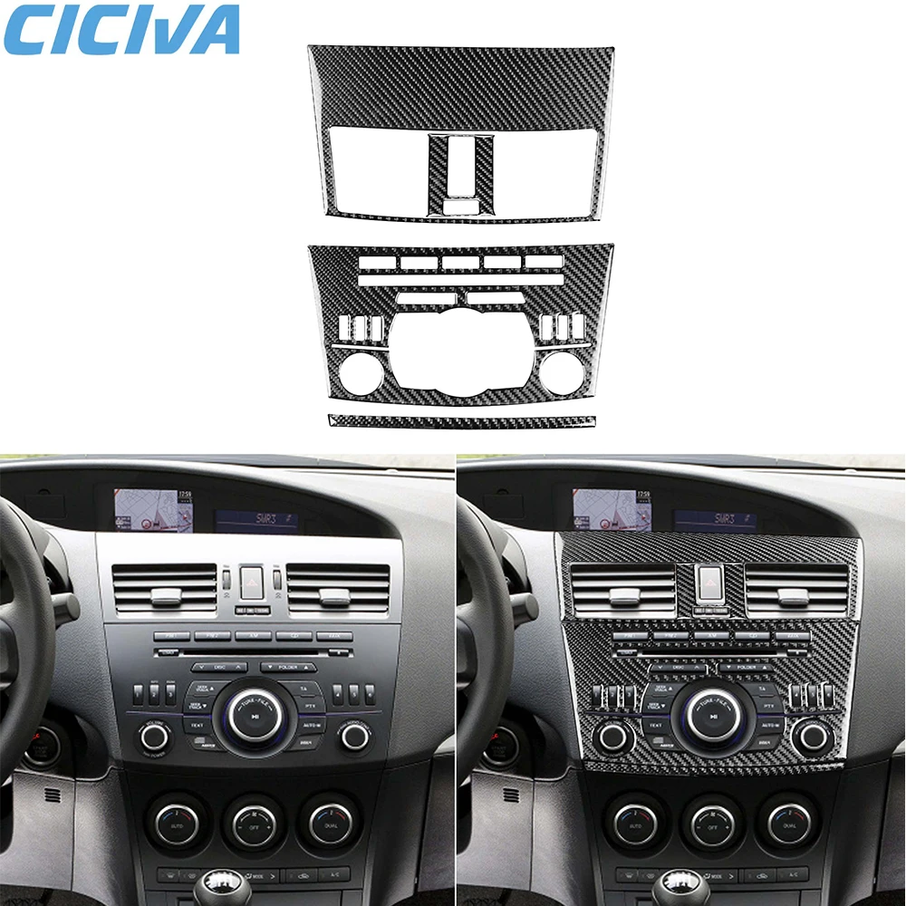 

For Mazda 3 Axela 10-13 Mazdaspeed 3 Centre Control Radio Set B Car Interior Real Carbon Fiber Stickers modification Accessories