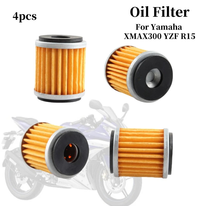 4Pcs Motorcycle Fuel Oil Filter For YAMAHA XG250 XT250 YZF-R15 WR125/250 Exciter150 XMAX300 MWD300 Engine Replacement Accessorie