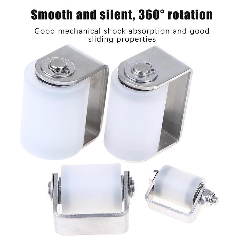 Nylon Bearing Mobile Door Pulley Positioning Roller 201 Stainless Steel Perforated Bracket Guided Household Hardware Accessories