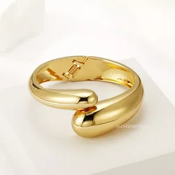 Top Quality Fashion Bangles Gold Color Alloy Simple Wide Opened Bangles Snake Bracelet & Bangles For Women