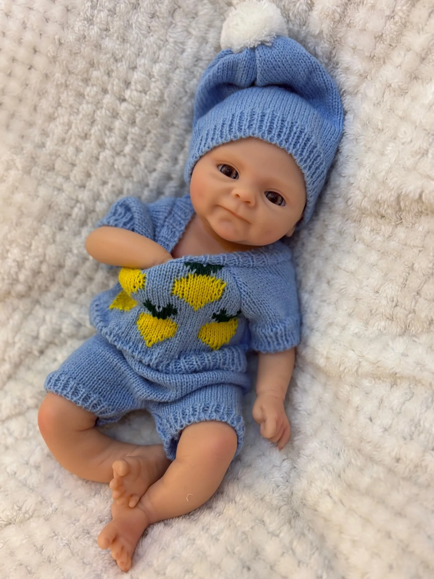 13 인치 실리콘 bebe Smily Boy 전체 솔리드 Slicone Bebe Reborn 인형 선물용 현실적인 신생아 아기 인형 장난감 Muñeca Reborn