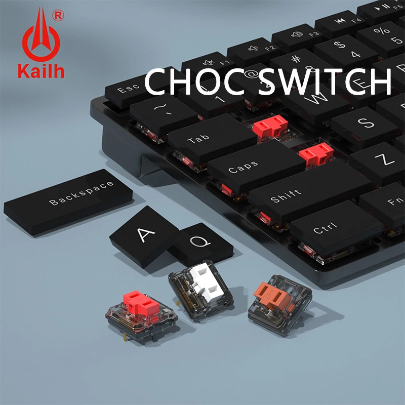 Kailh-Interruptor de teclado mecánico, conmutador de perfil bajo, color Chocolate, RGB, SMD, kailh, Choc, marrón, rojo, blanco, 1350