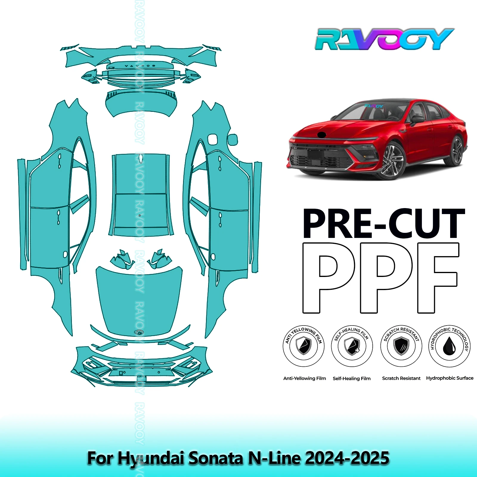 

Car Precut PPF Paint Protection Film Full Vehicle For Hyundai Sonata N-Line 2024-2025