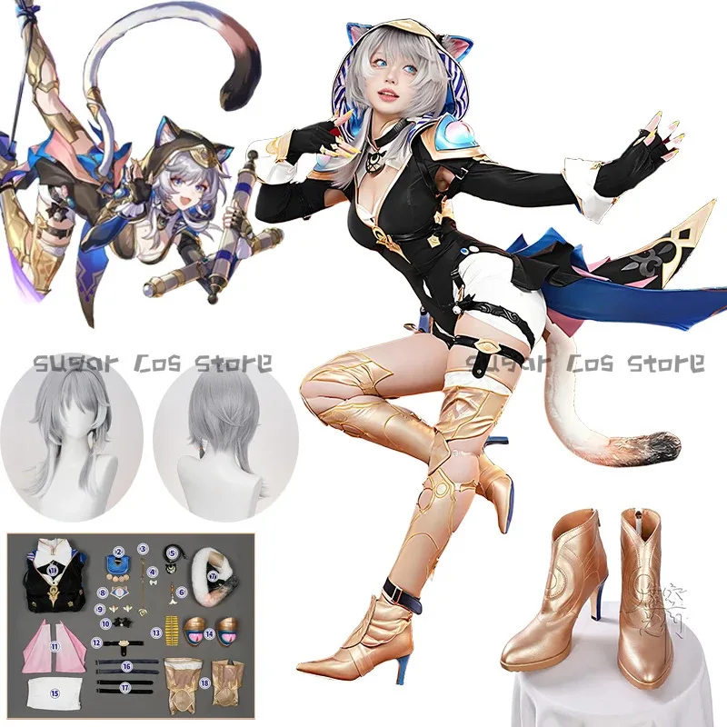

qq28LQHonkai Star Rail Cipher Game Cosplay Costume Wig Uniform Cifera Hat Amphoreus Halloween Carnival Party Props For Women Gir