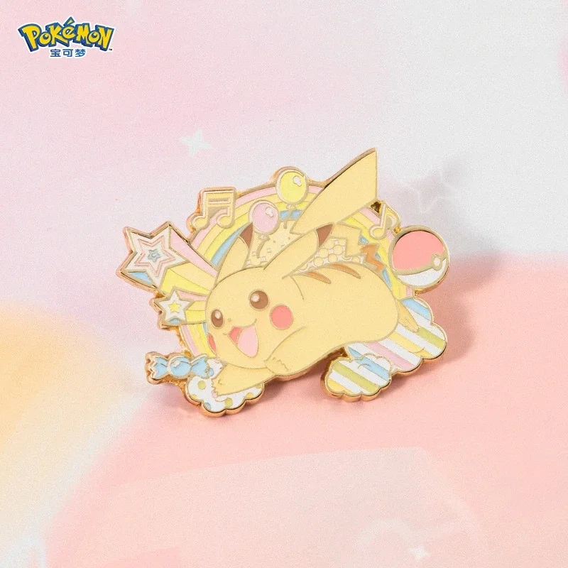 Pokémon Cartoon Broches Roze Kawaii Pikachu Eevee Ponyta Morpeko Scorbunny Anime Figuren Sieraden Metalen Badge Emaille Revers Geschenken