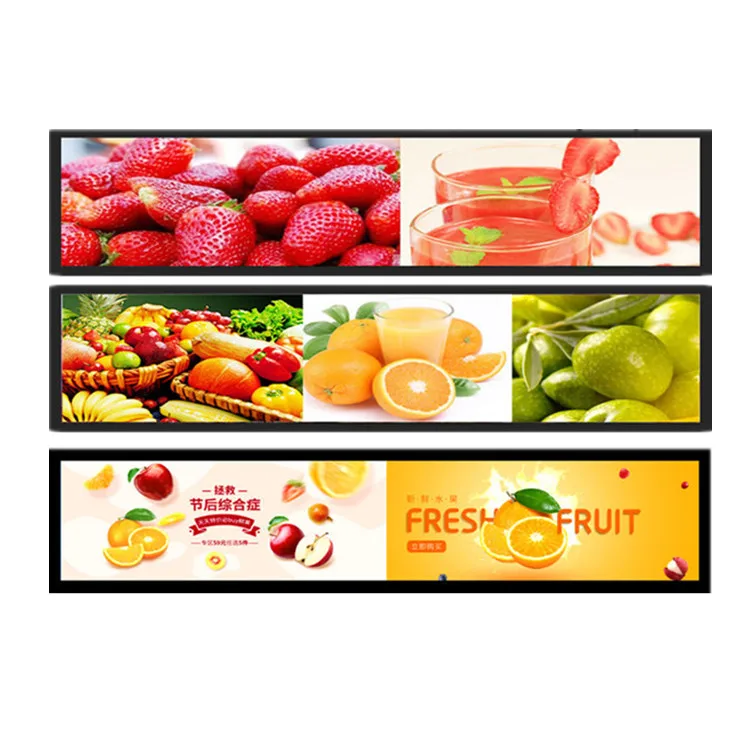 24 28 Inch Shelf Digital Signage Long Strip Display Screen Stretched Type Bar LCD Advertising Screen Stretch LCD Panel