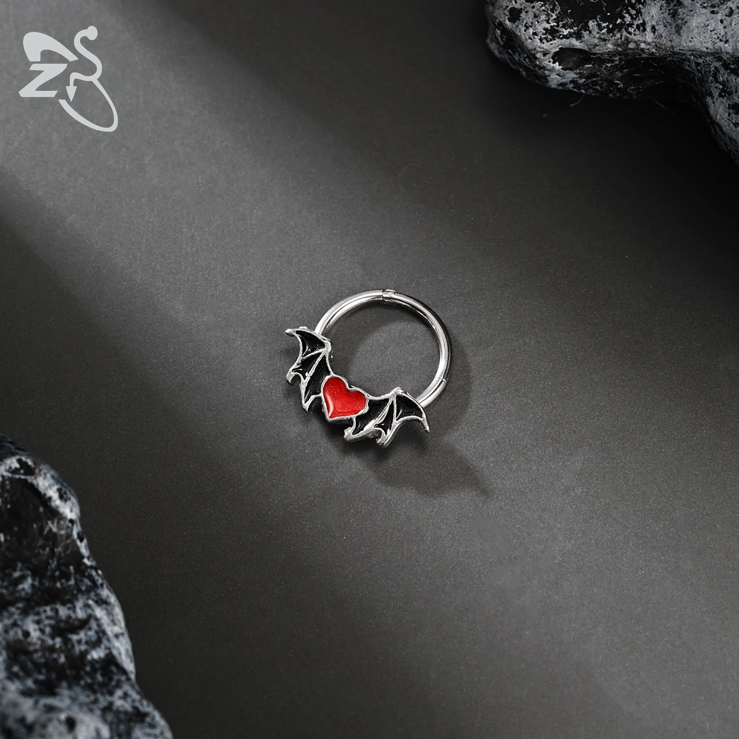 ZS 1 Piece Punk Stainless Steel Nose Ring Men Women Pumpkin Bat Septum Piercings Hallowmas Cartilage Helix Piercing Body Jewelry