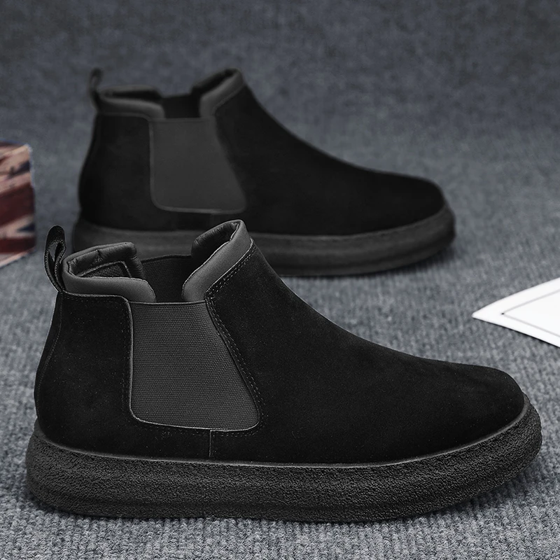 New High Top Sneskers Men Chelsea Boots Men Good Quality Casual Shoes Sneakers Winter Warmed Boots Men Ankle Snow Boots 2023