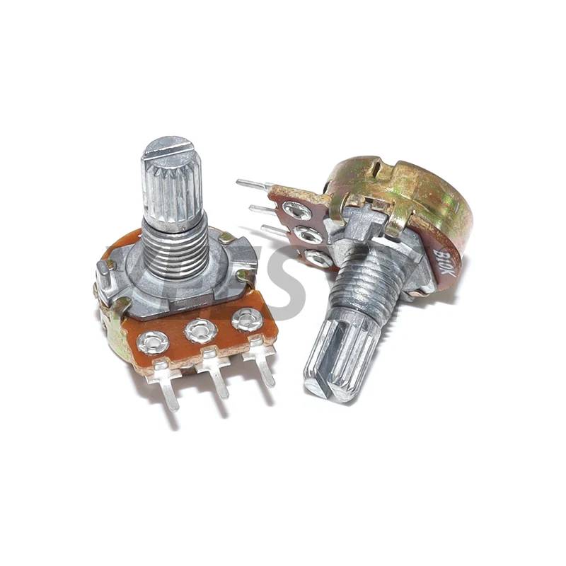 10PCS WH148 3Pin B1K B10K B50K B100K B1M 3Pin Linear Potentiometer 15mm Shaft With Nuts And Washers