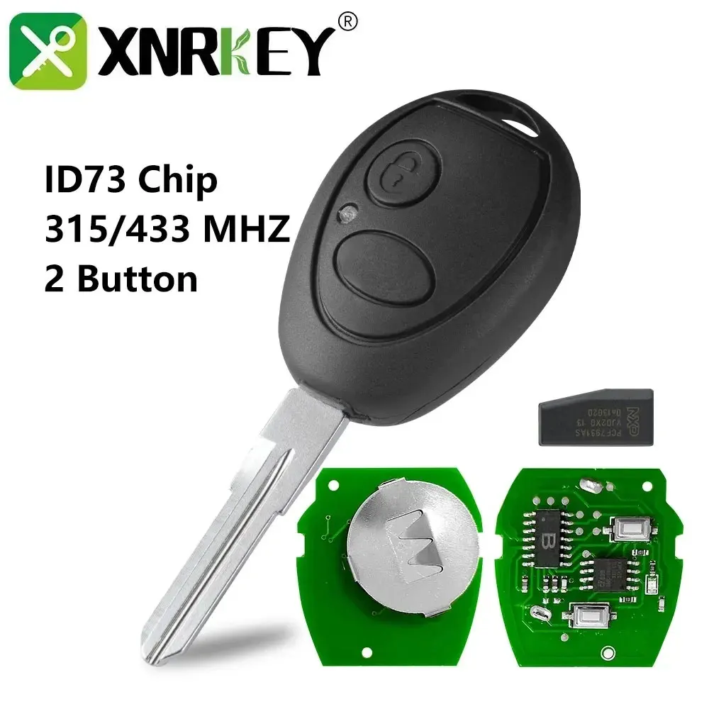 

XNRKEY 2-кнопочный автомобильный дистанционный ключ ID73 PCF7930 чип 315/433 МГц для Land Rover Discovery 1999-2004 FCC ID: N5FVALTX3 необрезанный ключ