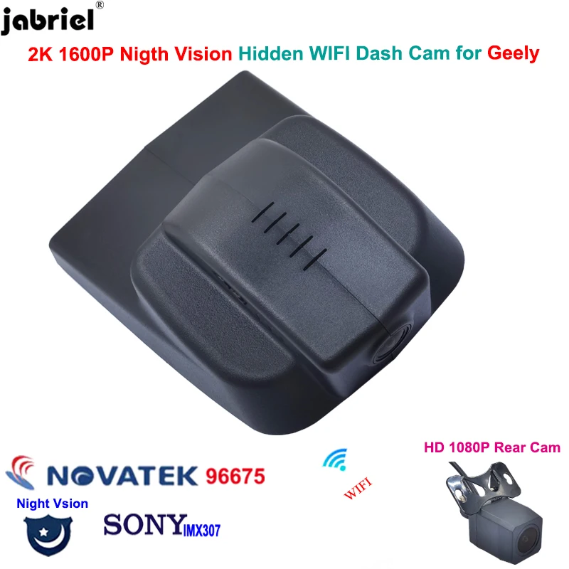 

Jabriel 2K 1600P Dedicated Dash Cam Front and Rear Camera For Geely Atlas Deluxe 4WD 2016-2019 WiFi Car DVR 24H Parking Monitor