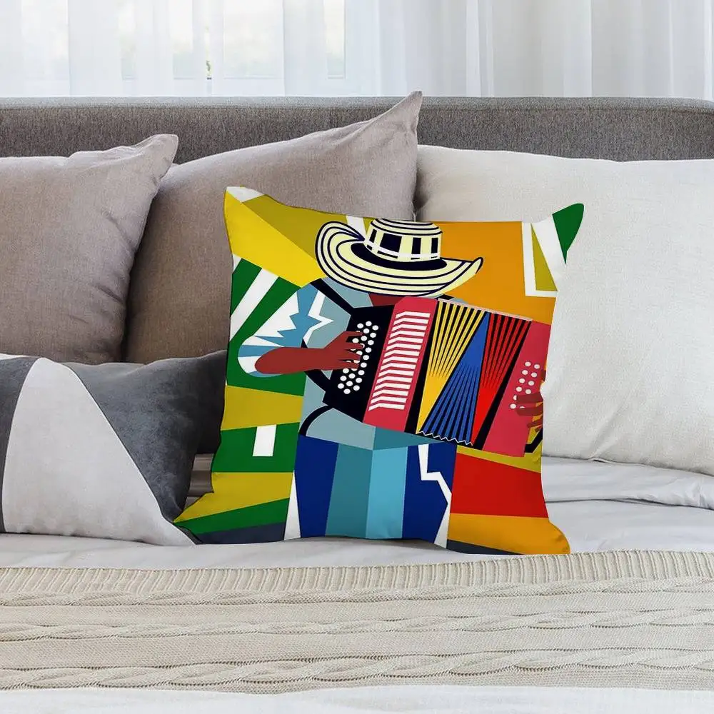 Vintage Landscape Colombia Pillow Case Short plush Double-sided Print Square Throw Pillow Covers Sofa Home Cushion Decor