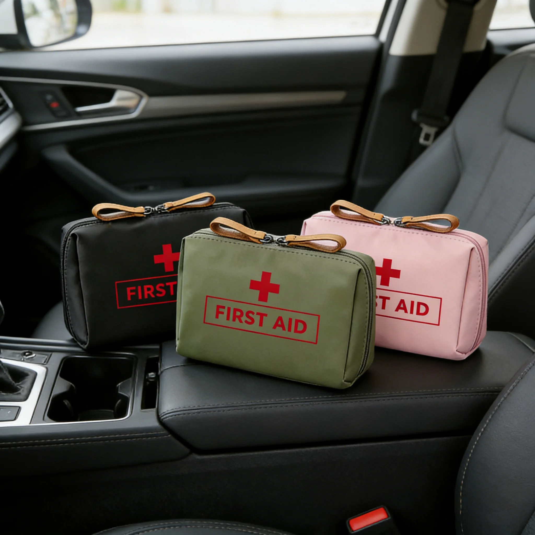 Ladies' Vintage And Travel Organizer - Themed Makeup with Cross FIRST AID Label Design And Red Cross Pattern