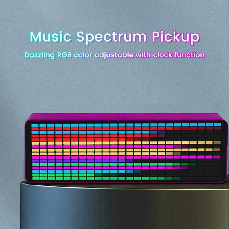 LED Music Spectrum Display RGB Light Colorful Spectrum Pickup Atmosphere Lamp Voice Control Level Indicator