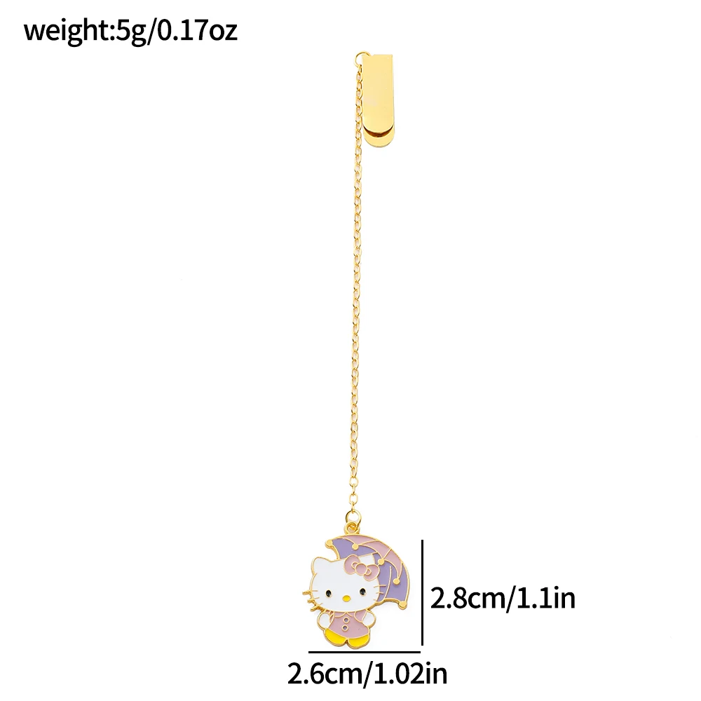 Hello kitty Melody Metal Bookmark Pendant Kawaii Page Marker Anime Book Note Stationery Supplies for Students Teachers Gifts