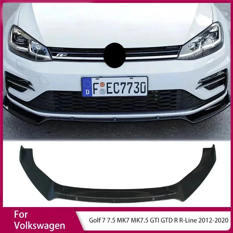 

Передний бампер, разветвитель, диффузор для Volkswagen Golf 7 7,5 MK7 MK7.5 GTI GTD R R-Line 2012-2020, фартук, защита