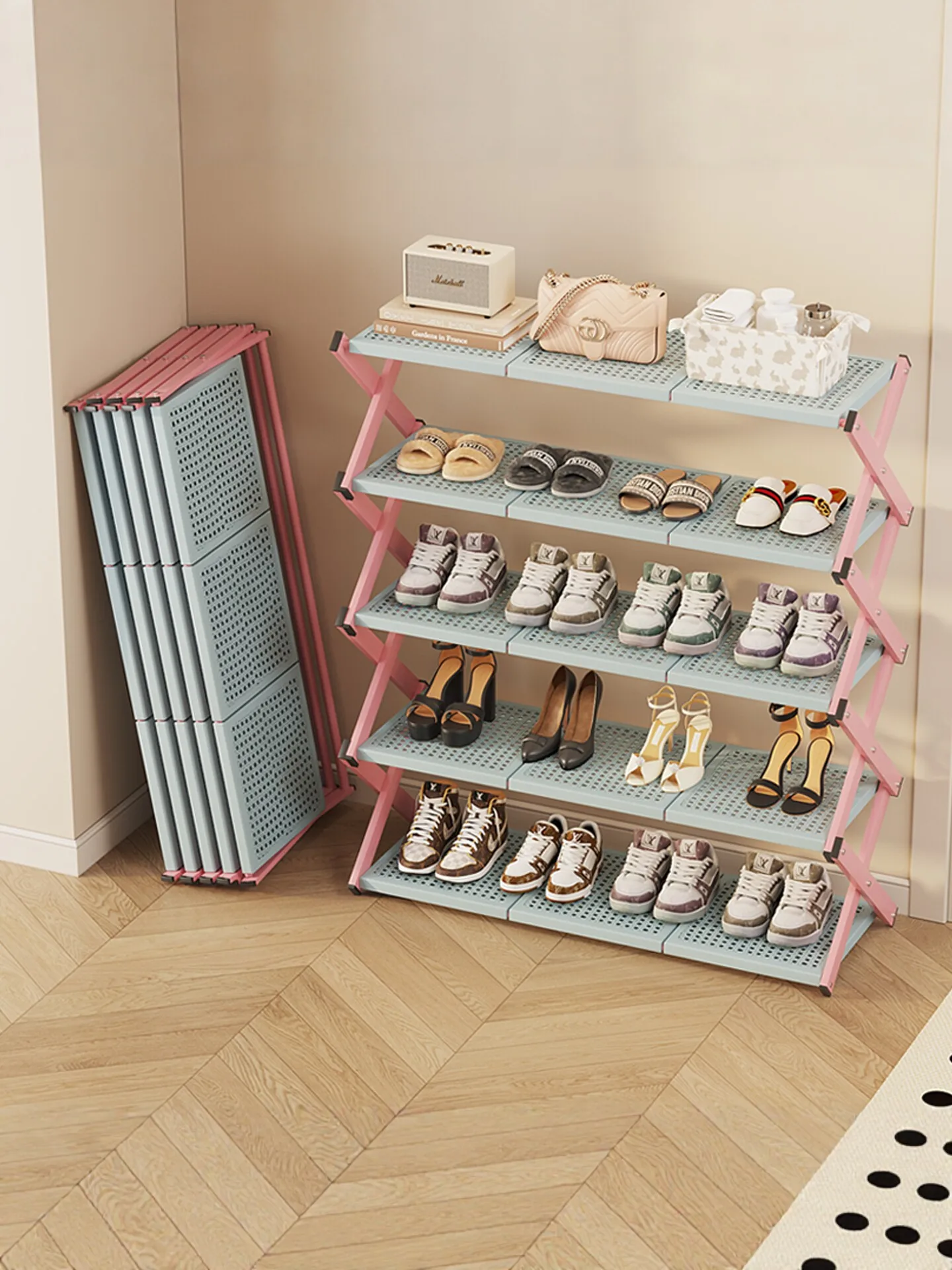 

No-Install Multi-Layer Shoe Storage Rack Indoor Attractive Durable Small Size Perfect for Dormitory Entrance Area