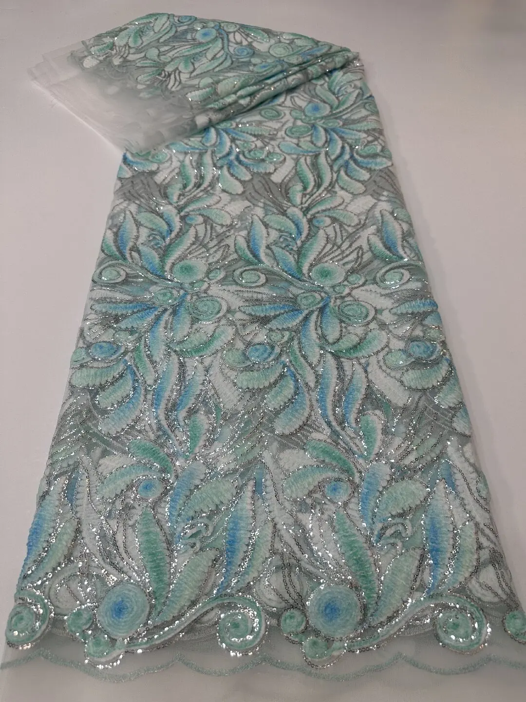 African Lace Fabric 2026 Sequins Beaded Embroidery Groom Nigerian Bridal High Quality French Tulle Lace Fabric For Wedding Party