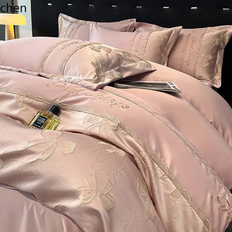 ZML Jacquard Four-Piece Set All-Cotton Duvet Cover and Bed Sheet