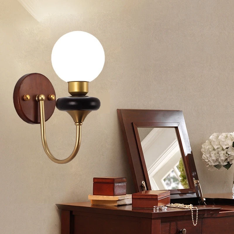 American Industrial Glass Wall Lamps for Balcony Corridor Creative Sample Room Glossy Simplicity Delicate LED Lighting Fixtures